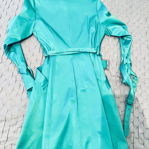 Turquoise satin coat medium new Lipsy London
