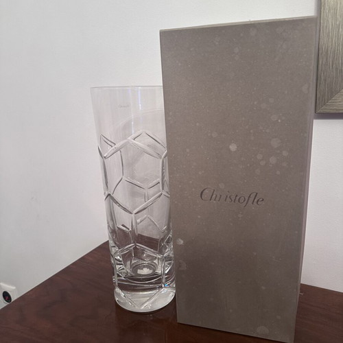 Christofle crystal vase 40 cm new with box