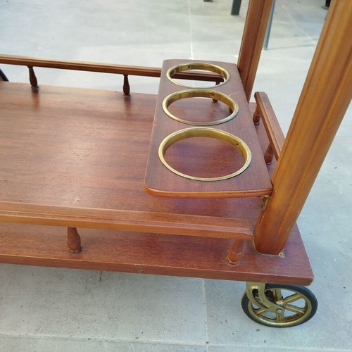 Bar trolley used, solid wood, dimensions 75x84