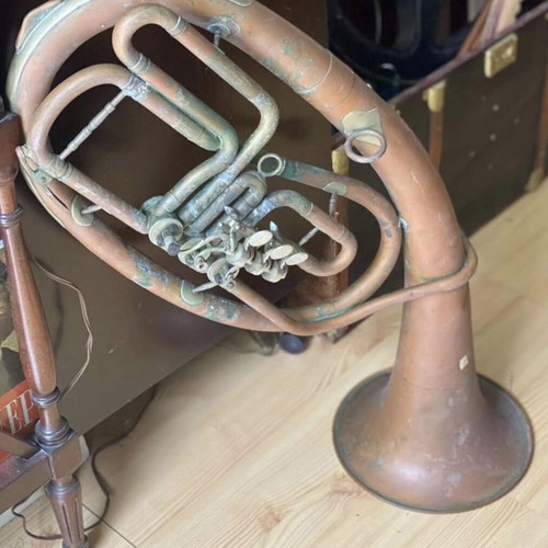 Saxhorn brass musical instrument used, old