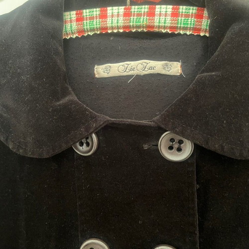Black coat used with velvet texture from England