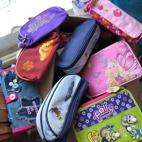 Children's pencil cases new, barrel and double square