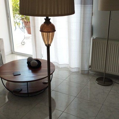 Inart floor lamp like new, brass and glass, height 1.60m