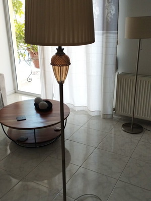 Inart floor lamp like new, brass and glass, height 1.60m