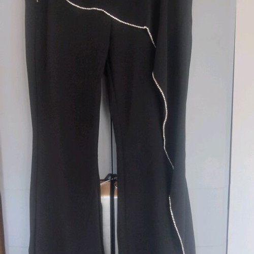 Black flare pants with strass Shein new, size L