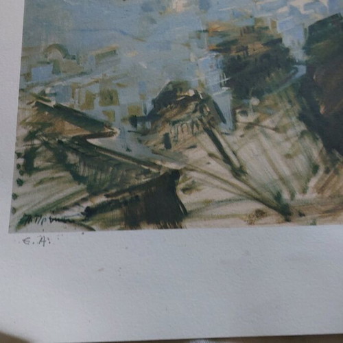 P Prekas E.A. drawing used, rare artwork by painter
