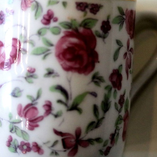 Japanese porcelain cup set used, collectible from 1950
