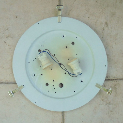 Ceiling light milky two-light plafonnier, 40 cm diameter