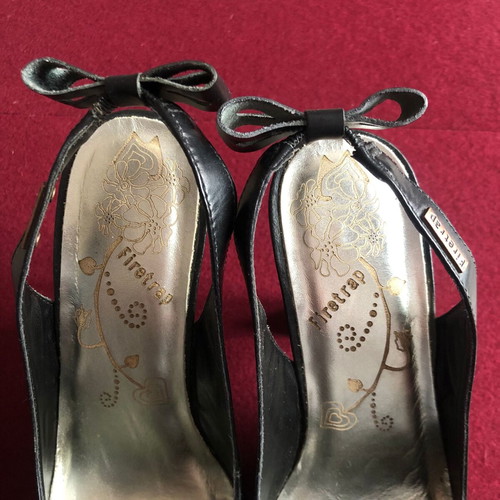 Firetrap black pumps used with thick wooden heel size 36