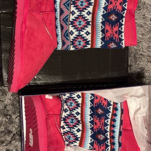 Boots with fur lining and detachable boho gaiters, size 39, new