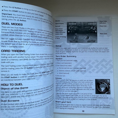Duel Masters Manual for PlayStation 2 like new, manual only