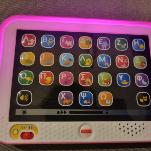 Fisher Price pink tablet used, educational baby toy
