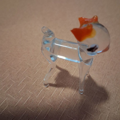 Mourano style glass deer miniature, like new, 3×5 cm