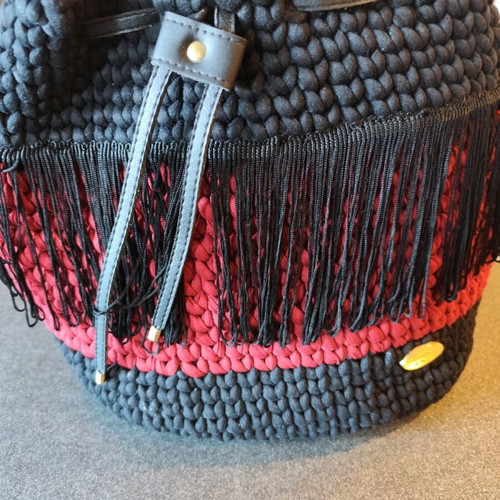 Handmade pouch bag black and red new