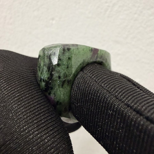 Crystal ring from ruby zioside new, multicolor