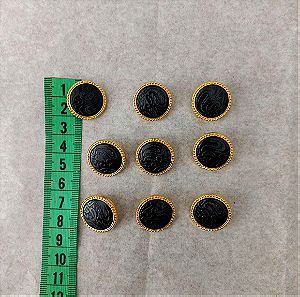 9 κουμπιά μαύρα με ανάγλυφο σχέδιο