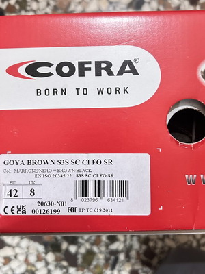 Cofra Goya Safety Boots Size 42 Brown S3 CI SRC New
