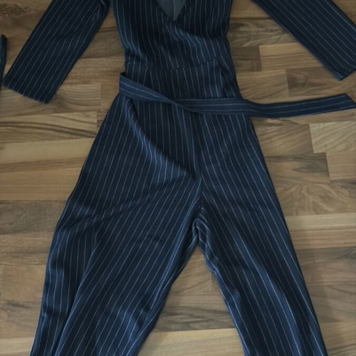 Bershka One-Piece Dark Blue Striped Large, New