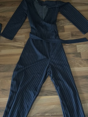 Bershka One-Piece Dark Blue Striped Large, New