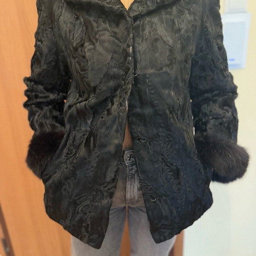 Fur coat natural astrakhan black like new