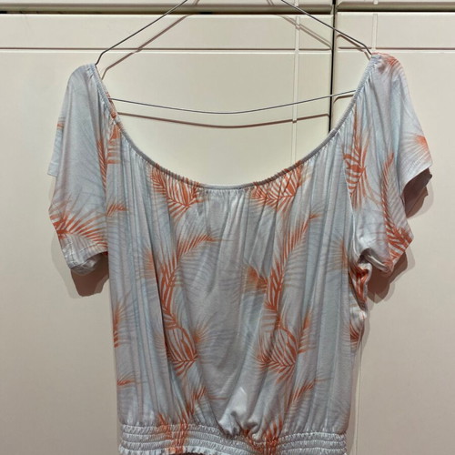 Forever21 top used, size S, pink and turquoise