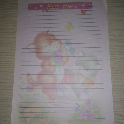 Love letters stationery from 80s-90s, 5 single sheets, like new