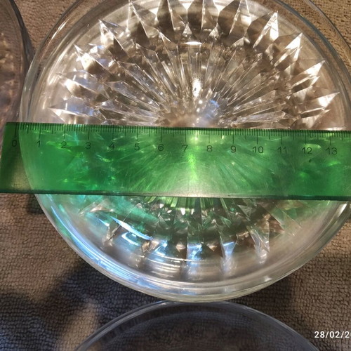 WMF Diadem 24% Crystal Carved Glass Plates like new, set of 12