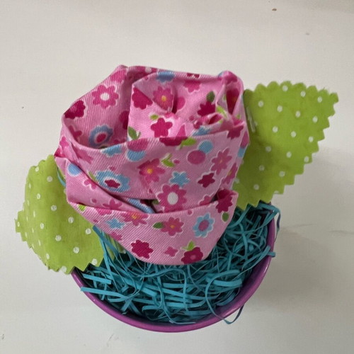 Decorative flowerpot with fabric flower new