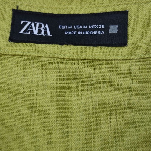 Zara linen green oversized boxy shirt like new Medium