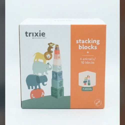 Trixie stacking blocks set with animals, like new