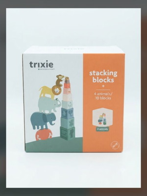 Trixie stacking blocks set with animals, like new