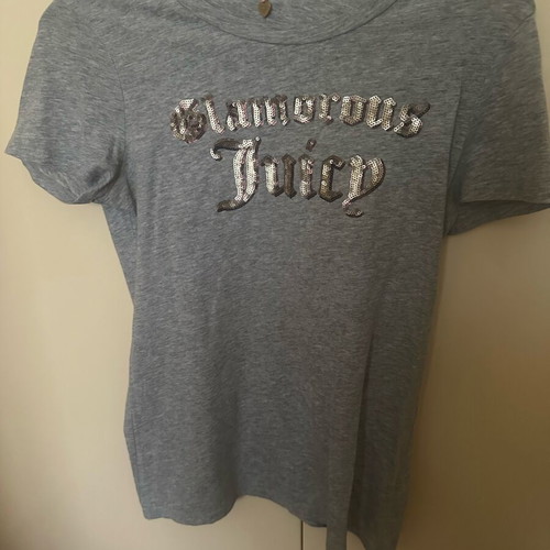 Juicy Couture gray short-sleeve t-shirt used with sequins