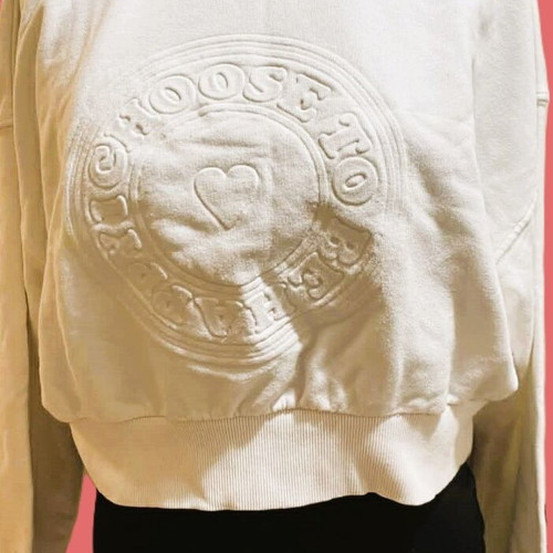 Stradivarius Crop Sweatshirt like new, pack S-M, white and red
