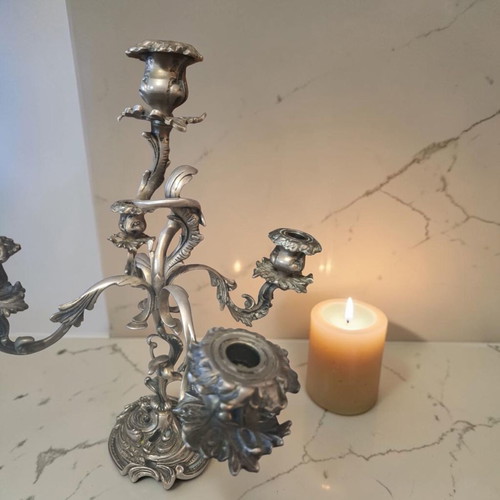 Bronze candlestick five holders like new, Art Nouveau style