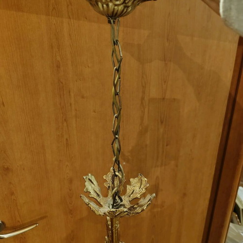 Lamp with glass globe like new