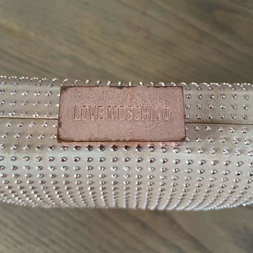 Love Moschino clutch bag used, beige and gold