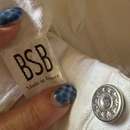 BSB white women's pants size M like new, summer elastic