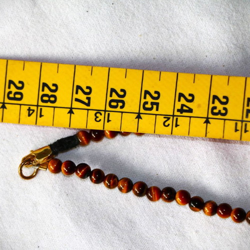 Gold necklace tiger's eye 14K 585 new with clasp Indico Jewels