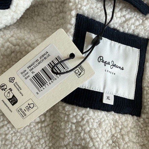Pepe Jeans Joshua jacket new men's winter teddy sherpa blue M-L