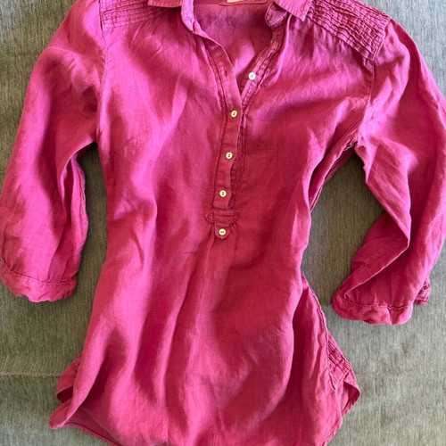 Massimo Dutti fuchsia shirt with pintuck details