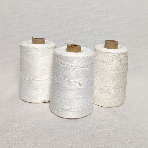 Set of 3 white mixed twine spools 1mm like new for DIY