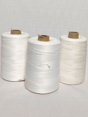Set of 3 white mixed twine spools 1mm like new for DIY