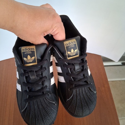 Adidas Superstar sneakers size 33.5 used, black and white