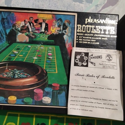 Roulette/ Ρουλέτα Vintage (1970's) Pleasantime,  Pacific Game Company, Wheel Chips Mat , 19€