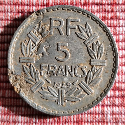 5 Francs coin 1949 used