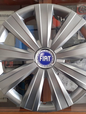 Τάσια 15'' Fiat με μπλε logo, νέα, σετ 4 τεμαχίων