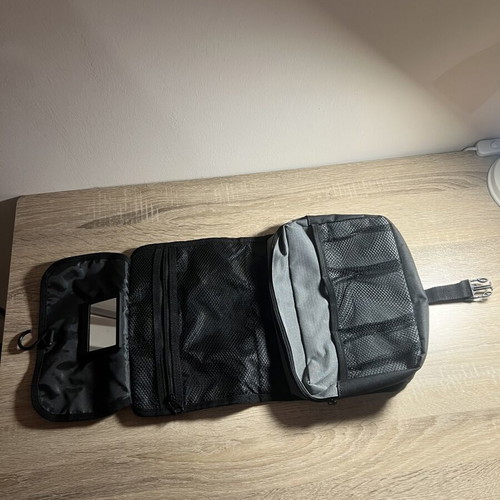 Shugon Bristol Foldable Travel Toiletry Bag like new, gray and black