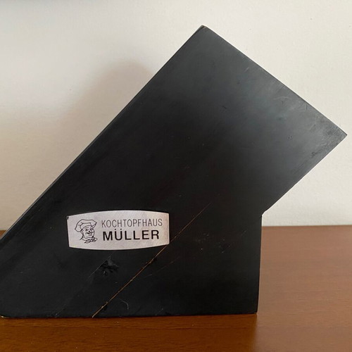 Wooden knife block Kochtopfhaus Müller used, heavy quality German brand