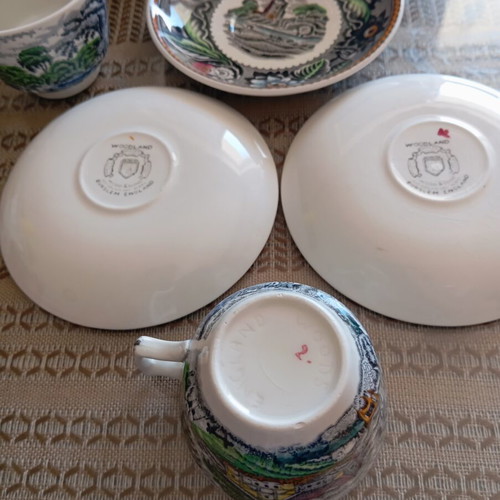 Vintage coffee cups used, colorful, from England