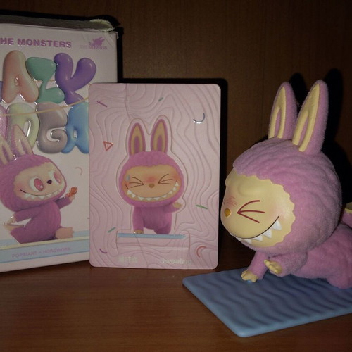 Pop Mart 2024 The Monsters Lazy Yoga Sweating Labubu figure like new
